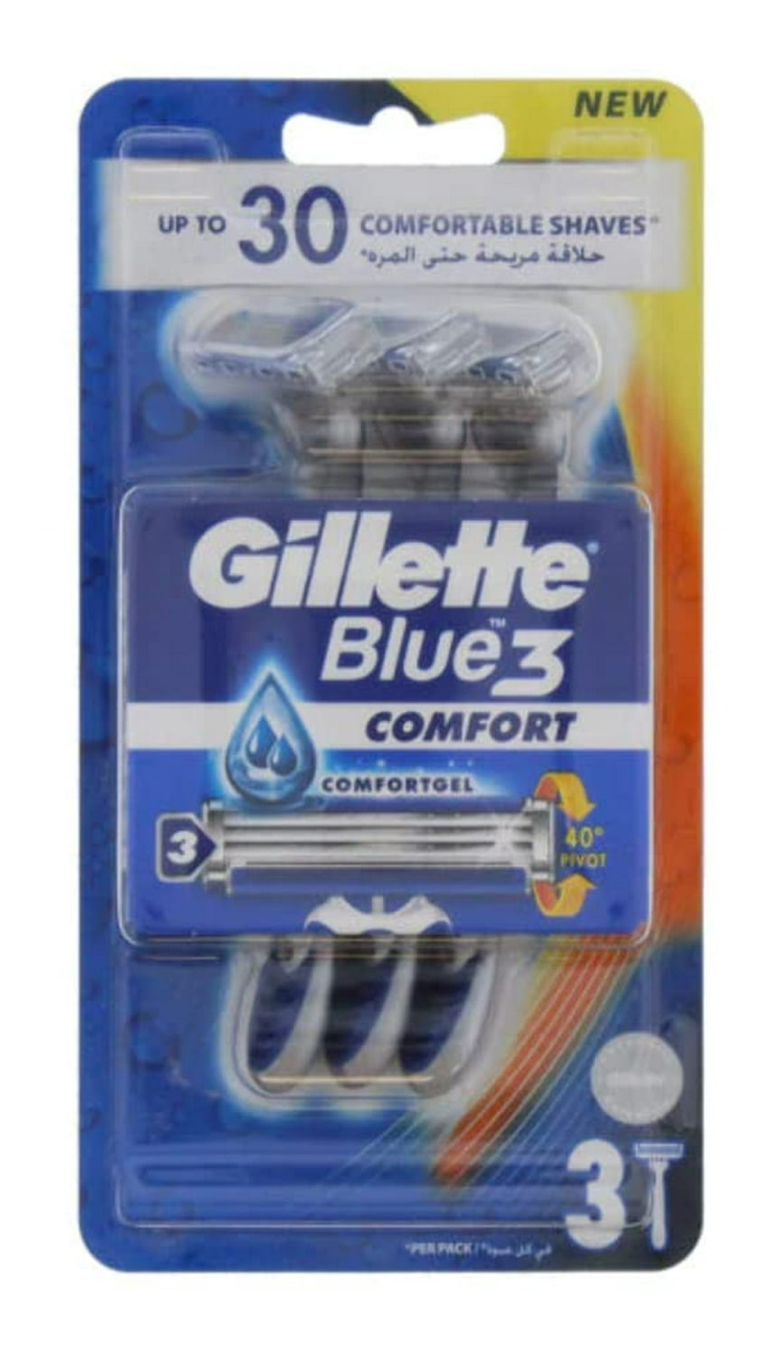 Gillette Blue 3 Disposable Razors with Aloe Lubricating Strip